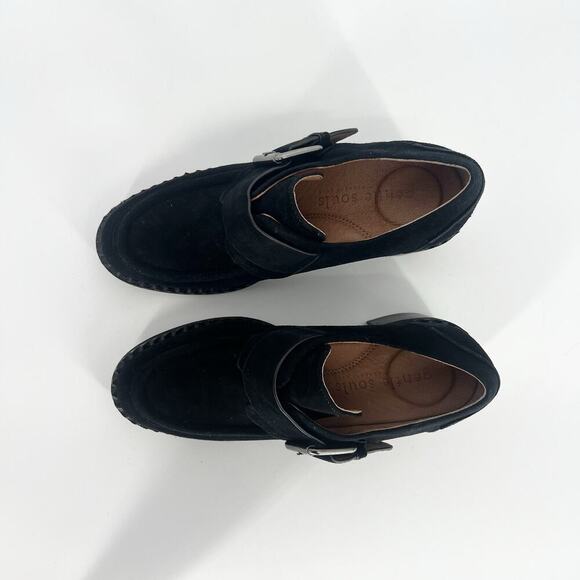 Kenneth Cole Women's Black Suede Loafer Silver Buckle Comfort Sole Size 7.5 - Picture 5 of 6